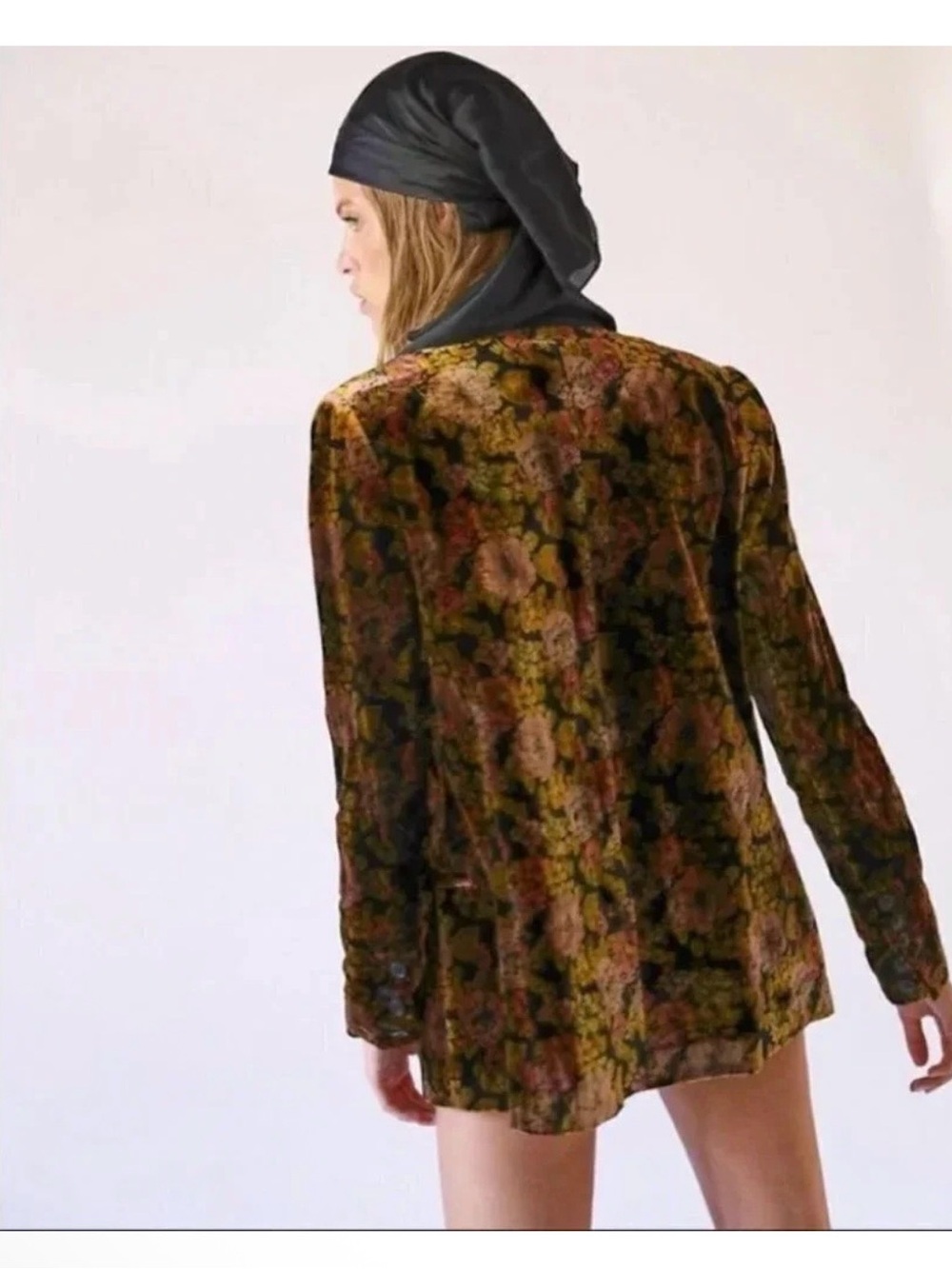 BEAUTIFUL Free People Nicolette Velvet Blazer Floral  Sz M